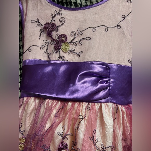 Princess Kloset Pretty Pink Purple & Gold Colored Easter/Flower Dress Size 8 EUC - Picture 3 of 7